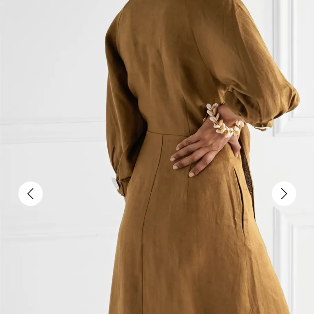 Nicholas Asilah Tie-Front Midi Linen Dress sz 4 NWT - Picture 7 of 14